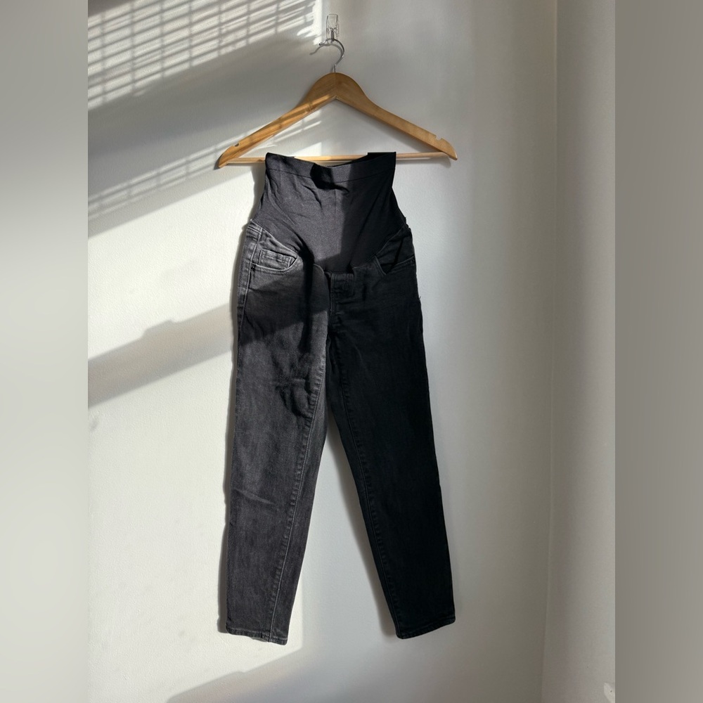 Old Navy Black Maternity Full-Panel OG Straight Jeans